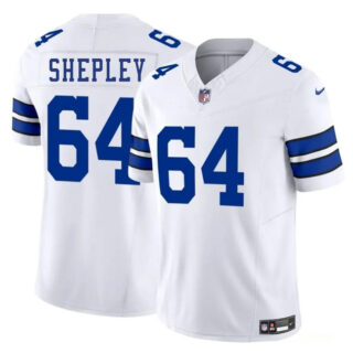 Men's Dallas Cowboys #64 Dakoda Shepleyss White 2025 F.U.S.E Vapor Untouchable Limited Stitched Football Jersey