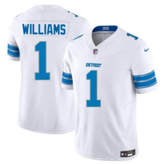 Youth Detroit Lions #1 Jameson Williams White 2025 F.U.S.E. Vapor Limited Stitched Jersey