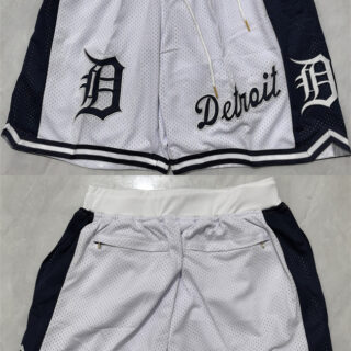Men's Detroit Tigers White Shorts (Run Small)