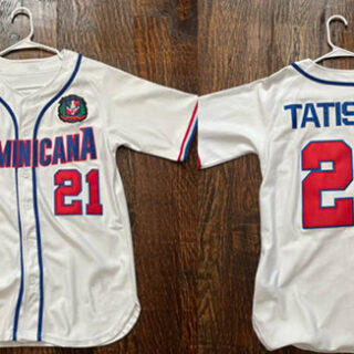 Men's Dominican #21 Tatis White Stitched Baseball Jersey