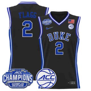 Men's Duke Blue Devils 2025 ACC Conference Tournament Champions Basketball Jersey Black Cooper Flagg 2