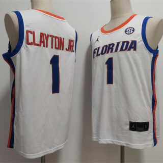 Men's Florida Gators #1 Walter Clayton Jr. White Stitched Basketball Jersey 1