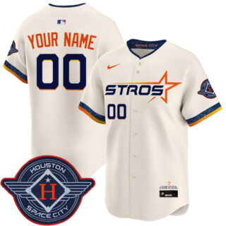 Men's Houston Astros Active Player Custom Cream 2025 City Connect Limited Stitched Baseball Jersey
