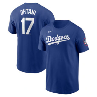 Men's Los Angeles Dodgers #17 Shohei Ohtani Royal 2025 Gold Collection Name & Number T-Shirt