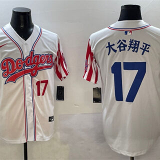 Men's Los Angeles Dodgers #17 Shohei Ohtani White Limited Stitched Baseball Jersey