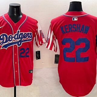 Men's Los Angeles Dodgers #22 Clayton Kershaw Red Limited Stitched Baseball Jersey