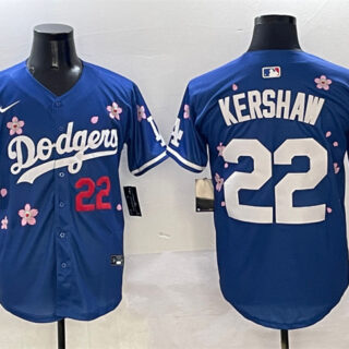 Men's Los Angeles Dodgers #22 Clayton Kershaw Royal 2025 Tokyo Series Limited Stitched Baseball Jersey