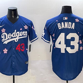 Men's Los Angeles Dodgers #43 Anthony Banda Royal 2025 Tokyo Series Limited Stitched Baseball Jersey