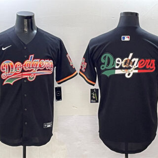 Men's Los Angeles Dodgers Team Big Logo Black Mexico Limited Stitched Baseball Jersey