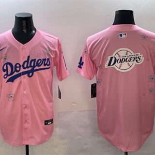 Men's Los Angeles Dodgers Team Big Logo Pink 2025 Tokyo Series Limited Stitched Baseball Jersey