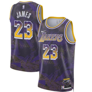 Men's Los Angeles Lakers #23 LeBron James Purple 2025 Select Series Swingman Stitched Basketball Jersey