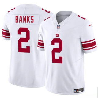 Men's New York Giants #2 Deonte Banks White 2025 F.U.S.E. Vapor Untouchable Limited Stitched Jersey