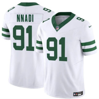 Men's New York Jets #91 Derrick Nnadi White 2025 F.U.S.E. Vapor Untouchable Limited Stitched Jersey