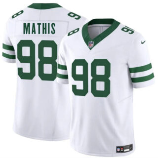 Men's New York Jets #98 Phidarian Mathis White 2025 F.U.S.E. Vapor Untouchable Limited Stitched Jersey