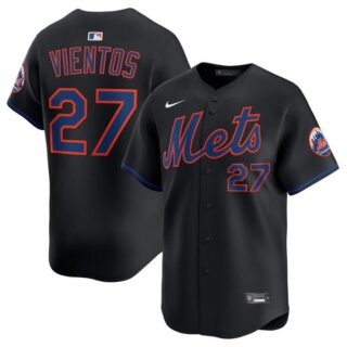 Men's New York Mets #27 Mark Vientos Black Alternate Limited Stitched Baseball Jersey