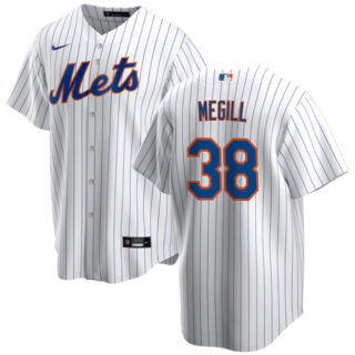 Men's New York Mets #38 Tylor Megill White Cool Base Stitched Baseball Jersey