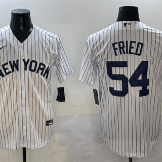 Men's New York Yankees #54 Max Fried White Cool Base Stitched Baseball Jerseys