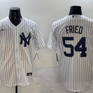 Men's New York Yankees #54 Max Fried White Cool Base Stitched Baseball Jersey