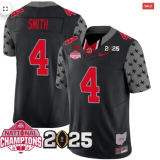 Men's Ohio State Buckeyes 2024 National Champions Limited Jersey N2 Black Jeremiah Smith 4