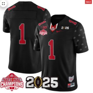 Men's Ohio State Buckeyes 2024 National Champions Limited Jersey N2 Black Limited #1 Team