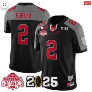 Men's Ohio State Buckeyes 2024 National Champions Limited Jersey N2 Black Special Emeka Egbuka 2