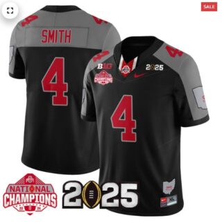 Men's Ohio State Buckeyes 2024 National Champions Limited Jersey N2 Black Special Jeremiah Smith 4