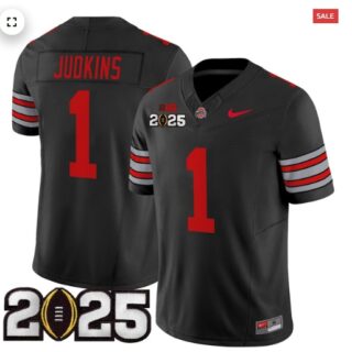Men's Ohio State Buckeyes 'Heritage Stripe' 2025 CFP Final Patch Vapor Limited Jersey Black Quinshon Judkins
