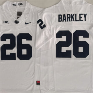 Men's Penn State Nittany Lions #26 Saquon Barkley White 2024 F.U.S.E. Stitched Jersey