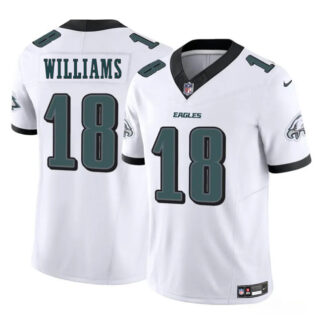 Men's Philadelphia Eagles #18 Avery Williams White 2024 New F.U.S.E. Vapor Untouchable Limited Stitched Football Jersey