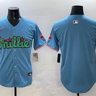 Men's Philadelphia Phillies Blank Light Blue Phanatic Limited Stitched Jersey