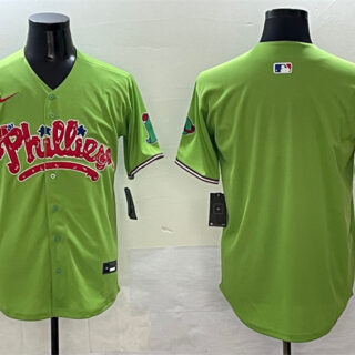 Men's Philadelphia Phillies Blank Light Green Phanatic Limited Stitched Jersey