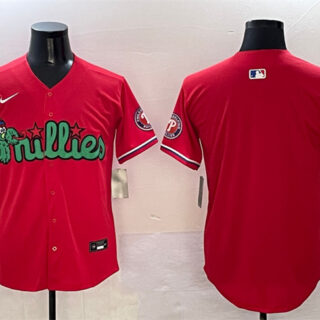 Men's Philadelphia Phillies Blank Red Phanatic Limited Stitched Jersey