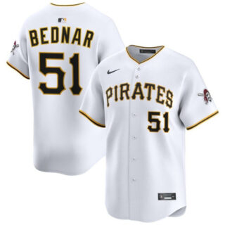 Men's Pittsburgh Pirates #51 David Bednar White 2025 Home Limited Stitched Baseball Jersey
