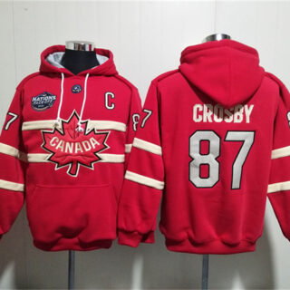 Men's Team Canada #87 Sidney Crosby Red Ageless Must-Have Lace-Up Pullover Hoodie
