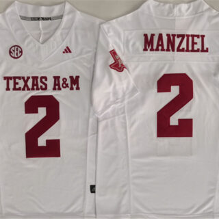 Men's Texas A&M Aggies Lions #2 Johnny Manziel White 2025 F.U.S.E. Stitched Jersey