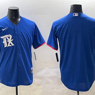 Men's Texas Rangers Blank Royal City Connect Stitched Baseball Jersey