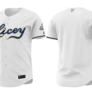 Men's Tigres Del Licey Full Button White Stitched Baseball Jersey