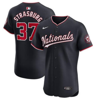 Men's Washington Nationals #37 Stephen Strasburg Navy Alternate Elite Stitched Baseball Jersey