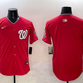 Men's Washington Nationals Blank Red Limited Stitched Baseball Jersey