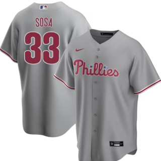 Men's Edmundo Sosa #33 Philadelphia Phillies Grey Jerseys