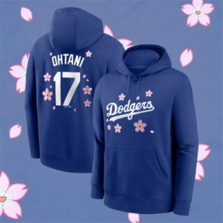 Men's Los Angeles Dodgers #17 Shohei Ohtani Royal 2025 Tokyo Series Pullover Hoodie