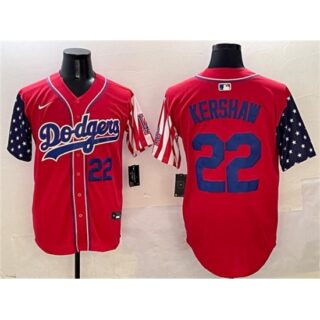 Men's Los Angeles Dodgers #22 Clayton Kershaw Red Limited Stitched Baseball Jersey