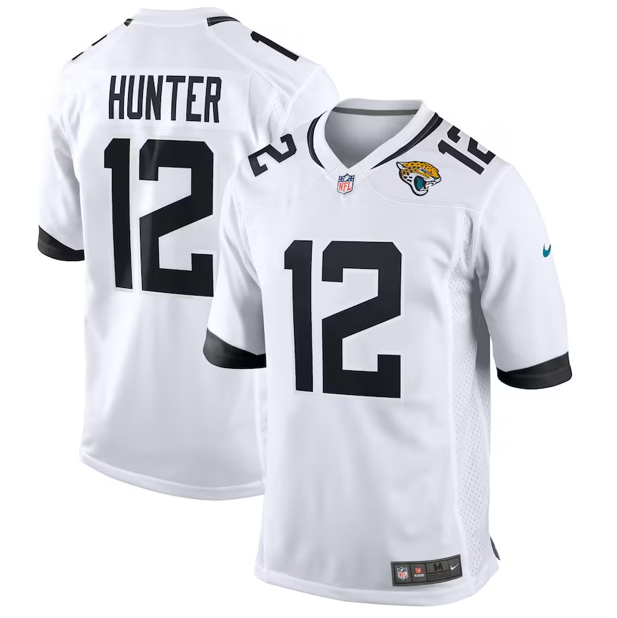 Men's #12 Travis Hunter White Jacksonville Jaguars 2025 NFL Draft First Round Pick Game Player Jersey