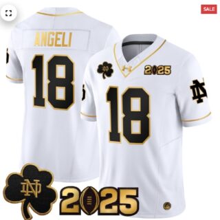 Notre Dame Fighting Irish 2025 CFP Final Patch Gold Vapor Limited Jersey White Gold Steve Angeli