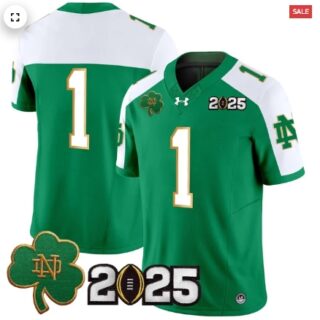 Notre Dame Fighting Irish 2025 CFP Final Patch Vapor Limited Jersey Green Alternate #1 Team