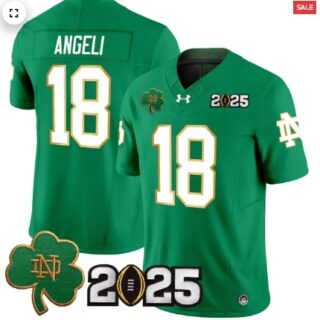 Notre Dame Fighting Irish 2025 CFP Final Patch Vapor Limited Jersey Green Steve Angeli