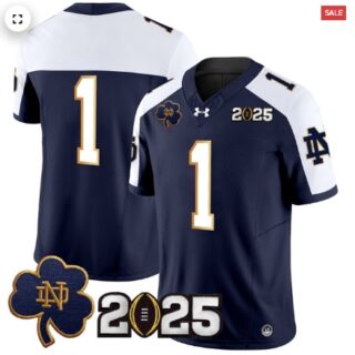 Notre Dame Fighting Irish 2025 CFP Final Patch Vapor Limited Jersey Navy Alternate #1 Team