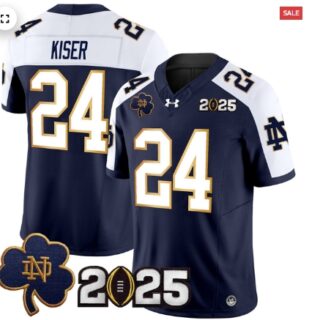 Notre Dame Fighting Irish 2025 CFP Final Patch Vapor Limited Jersey Navy Alternate Jack Kiser