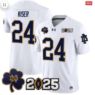 Notre Dame Fighting Irish 2025 CFP Final Patch Vapor Limited Jersey White Jack Kiser