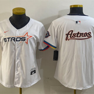 Women's Houston Astros Team Big Logo White 2025 City Connect Limited Stitched Baseball Jersey(Run Small)
